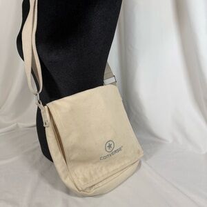 Converse Canvas Messenger Bag in Beige with Light Strap